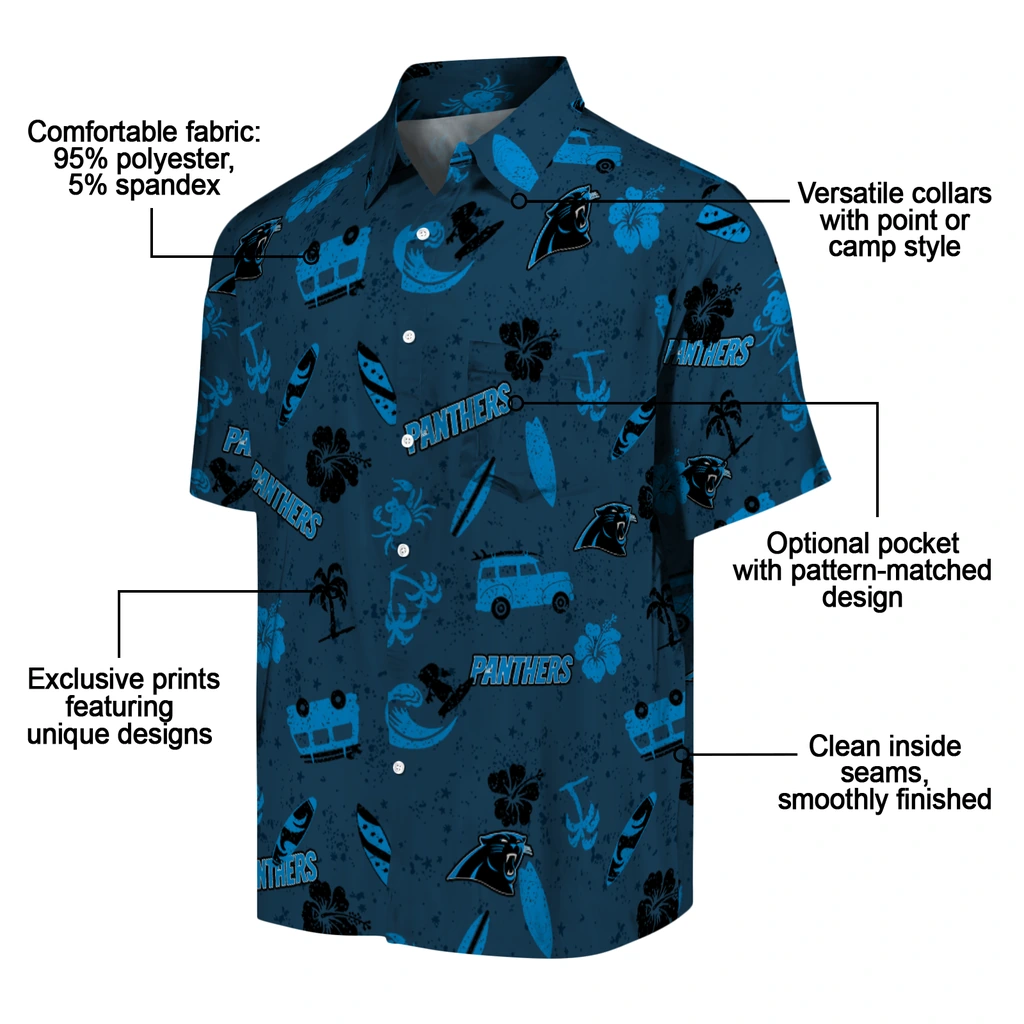 Carolina Panthers Hawaiian Shirt - Beach Vibe carolina panthers beach vibe navy hawaiian shirts new arrival