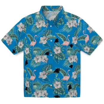carolina panthers flamingo palms blue hawaiian shirts best selling