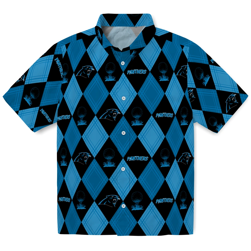 Carolina Panthers Hawaiian Shirt - Golfing Plaid carolina panthers balloon plaid blue hawaiian shirts best selling
