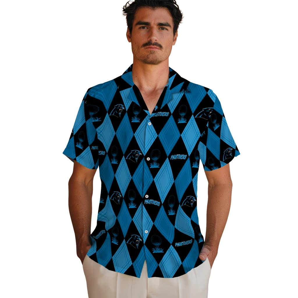Carolina Panthers Hawaiian Shirt - Golfing Plaid carolina panthers balloon plaid blue hawaiian shirts fashion forward