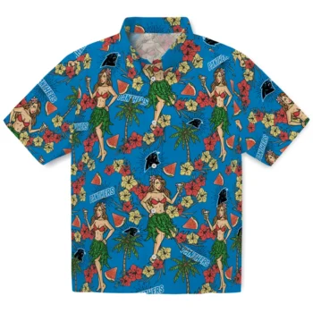 carolina panthers hawaiian girls design blue hawaiian shirts best selling