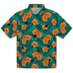 Carolina Panthers Hawaiian Shirt – Hibiscus and Palm Leaves