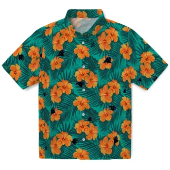 carolina panthers hibiscus escape green hawaiian shirts best selling