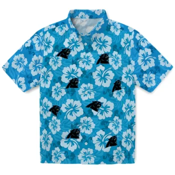 carolina panthers hibiscus cluster blue hawaiian shirts best selling