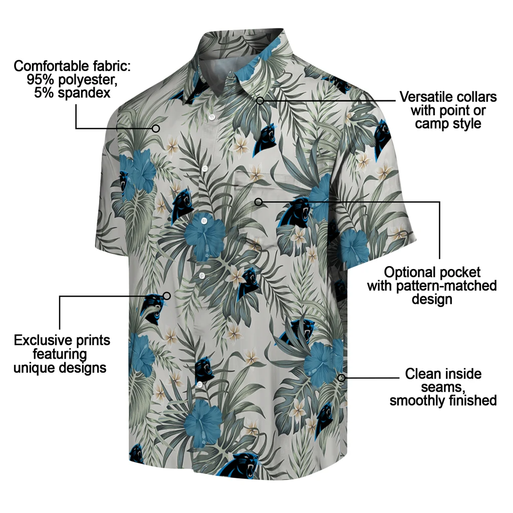 Carolina Panthers Hawaiian Shirt - Hibiscus Designs carolina panthers hibiscus designs beige hawaiian shirts new arrival