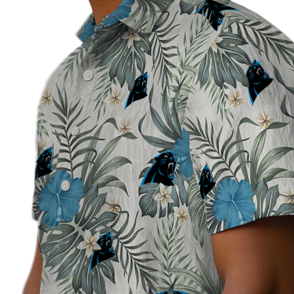 Carolina Panthers Hawaiian Shirt - Hibiscus Designs carolina panthers hibiscus designs beige hawaiian shirts trendy