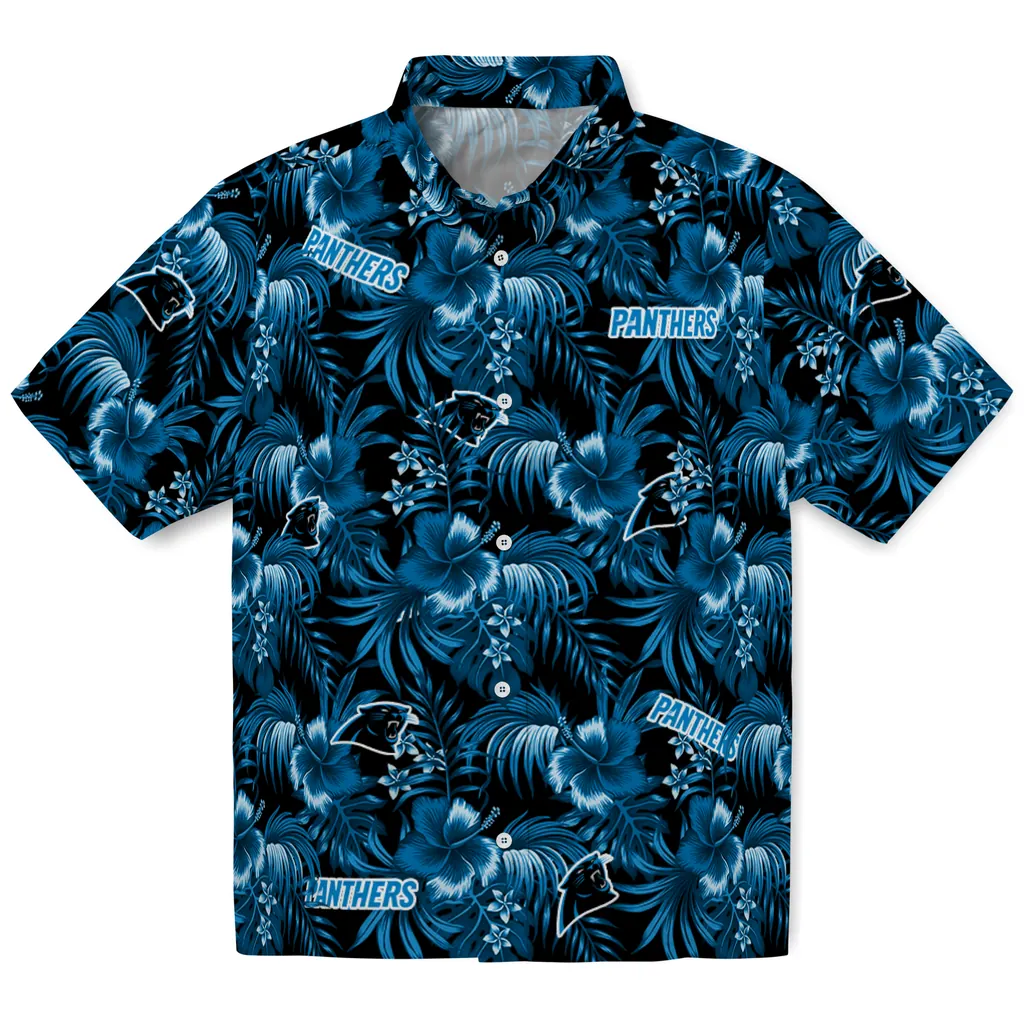 Carolina Panthers Hawaiian Shirt - Hibiscus Exotic carolina panthers hibiscus exotic blue hawaiian shirts best selling