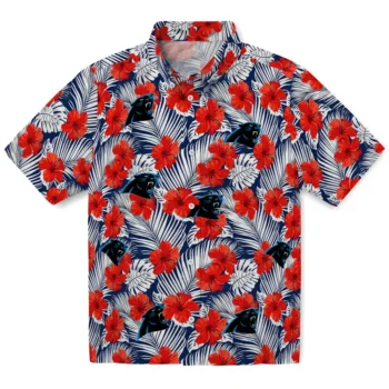 carolina panthers hibiscus fiesta red royal blue hawaiian shirts best selling