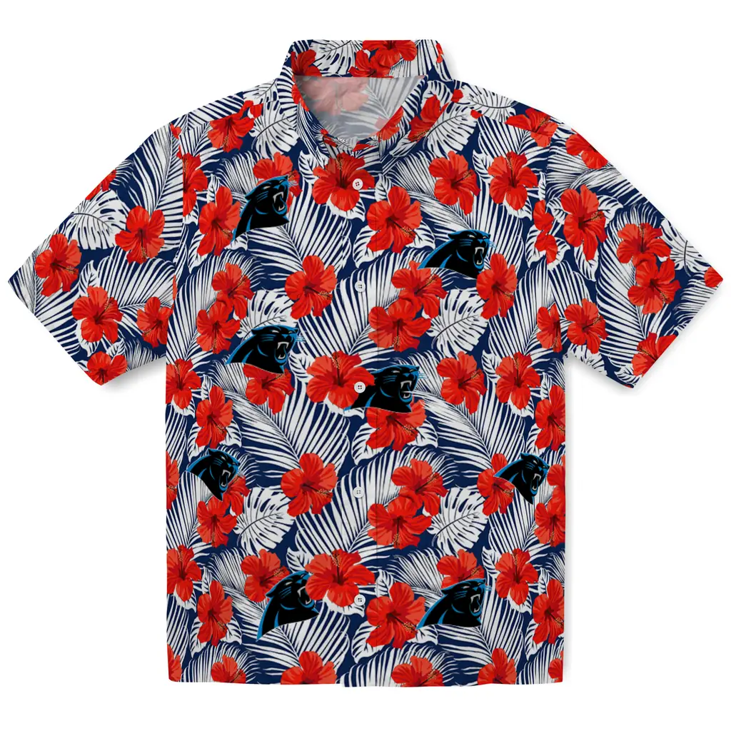 Carolina Panthers Hawaiian Shirt - Hibiscus Fiesta carolina panthers hibiscus fiesta red royal blue hawaiian shirts best selling