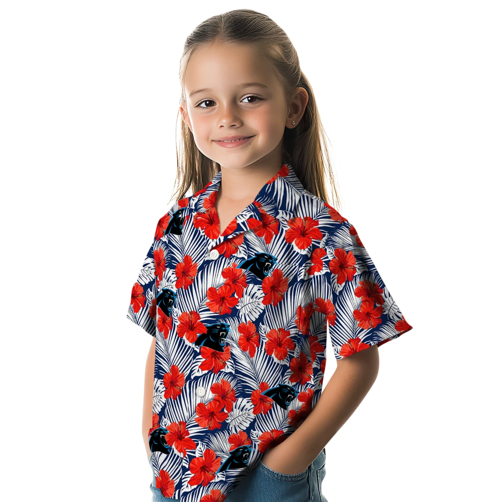 Carolina Panthers Hawaiian Shirt - Hibiscus Fiesta carolina panthers hibiscus fiesta red royal blue hawaiian shirts premium grade