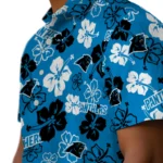 Carolina Panthers Hawaiian Shirt – Hibiscus Flower Design