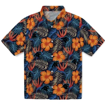 carolina panthers hibiscus foliage hawaiian shirts best selling