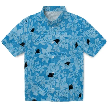 carolina panthers hibiscus oasis blue hawaiian shirts best selling