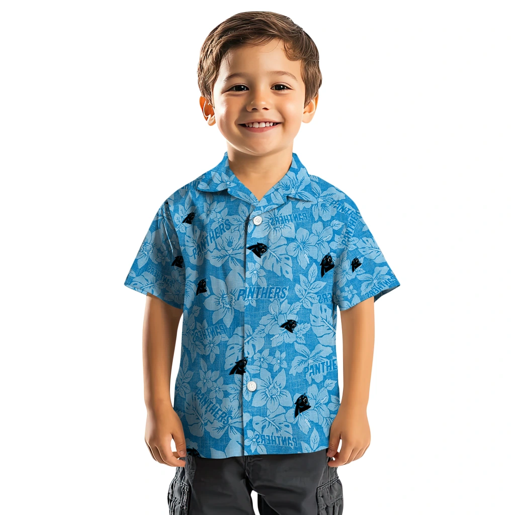 Carolina Panthers Hawaiian Shirt - Hibiscus Oasis carolina panthers hibiscus oasis blue hawaiian shirts top rated