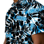 Carolina Panthers Hawaiian Shirt – Hibiscus Overlay