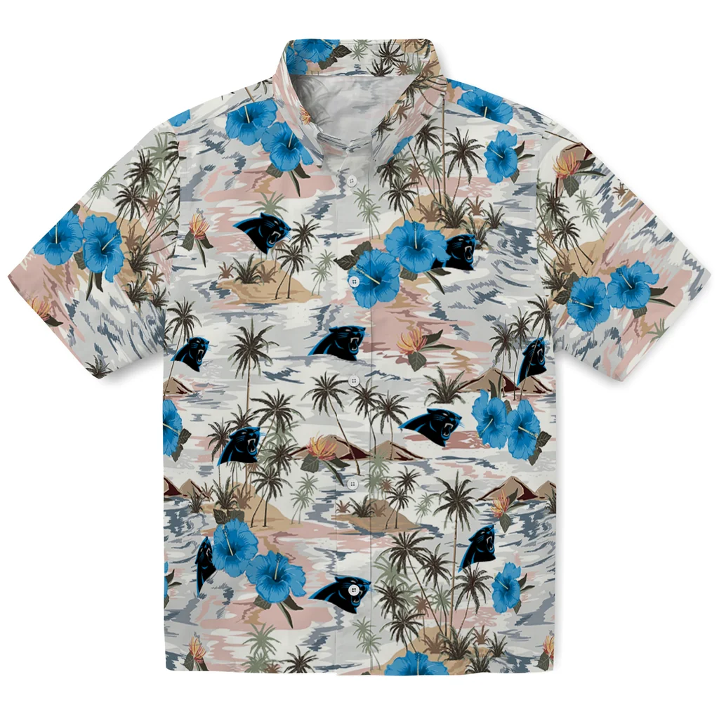 Carolina Panthers Hawaiian Shirt - Hibiscus Seaside carolina panthers hibiscus seaside white hawaiian shirts best selling