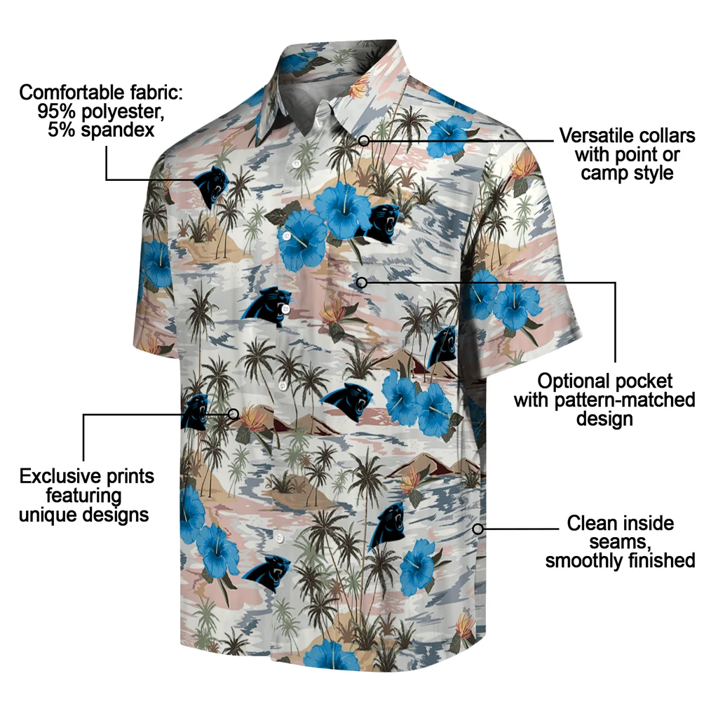 Carolina Panthers Hawaiian Shirt - Hibiscus Seaside carolina panthers hibiscus seaside white hawaiian shirts new arrival