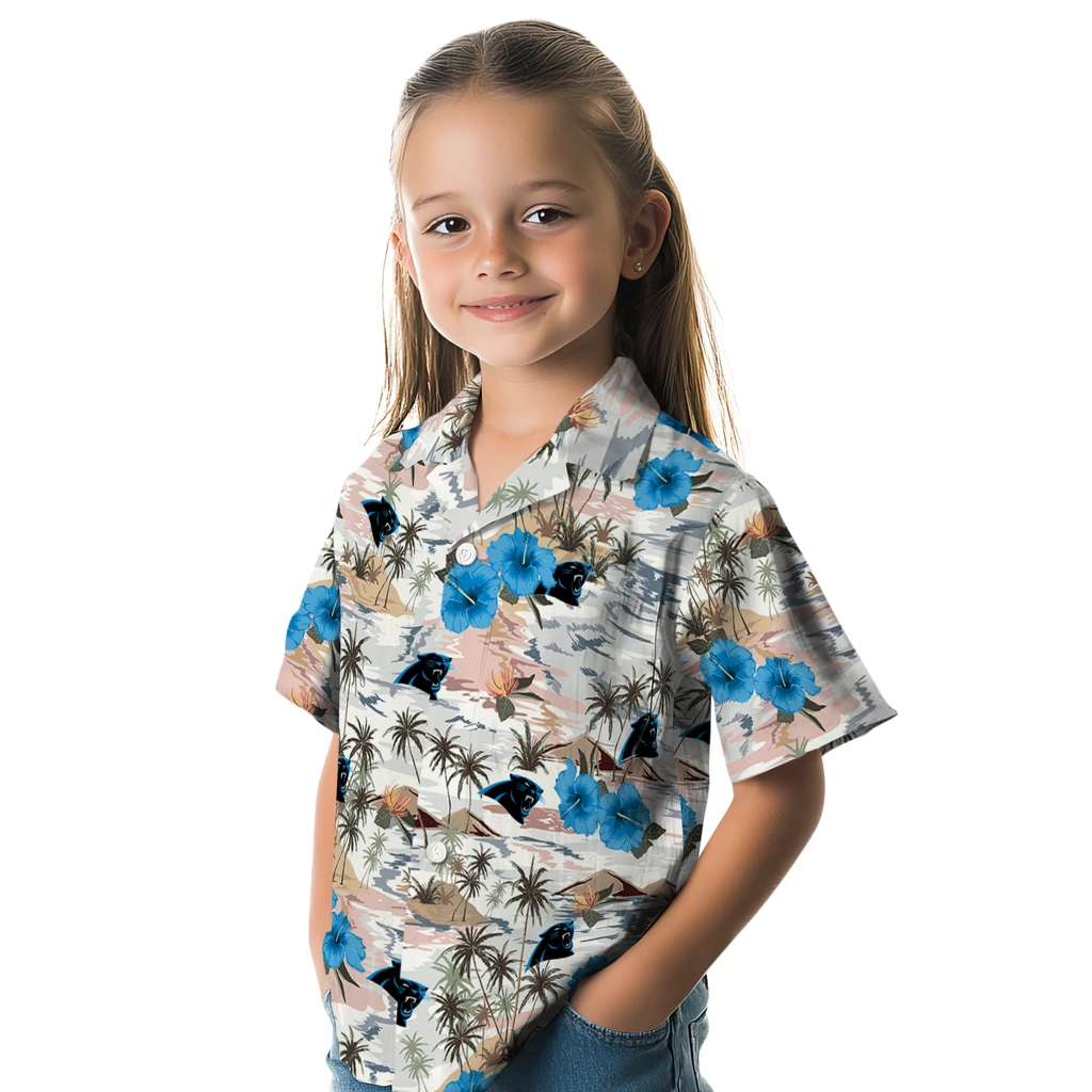 Carolina Panthers Hawaiian Shirt - Hibiscus Seaside carolina panthers hibiscus seaside white hawaiian shirts premium grade