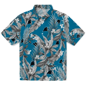 carolina panthers palm leaves blue hawaiian shirts best selling