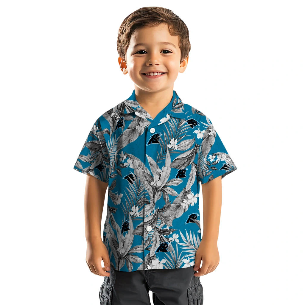Carolina Panthers Hawaiian Shirt - Palm Leaves carolina panthers palm leaves blue hawaiian shirts top rated