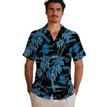 carolina panthers palm sunset hawaiian shirts fashion forward