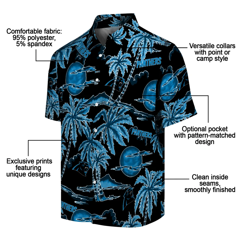 Carolina Panthers Hawaiian Shirt - Palm Sunset carolina panthers palm sunset hawaiian shirts new arrival