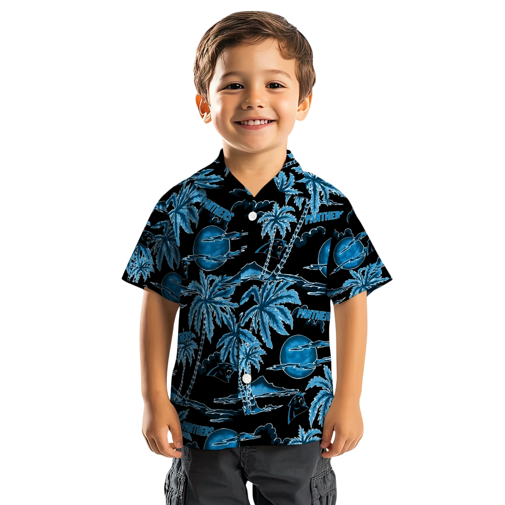 Carolina Panthers Hawaiian Shirt - Palm Sunset carolina panthers palm sunset hawaiian shirts top rated