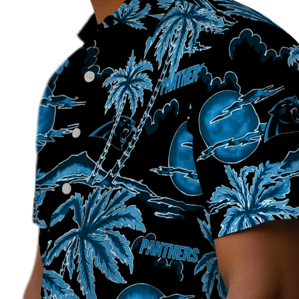Carolina Panthers Hawaiian Shirt - Palm Sunset carolina panthers palm sunset hawaiian shirts trendy