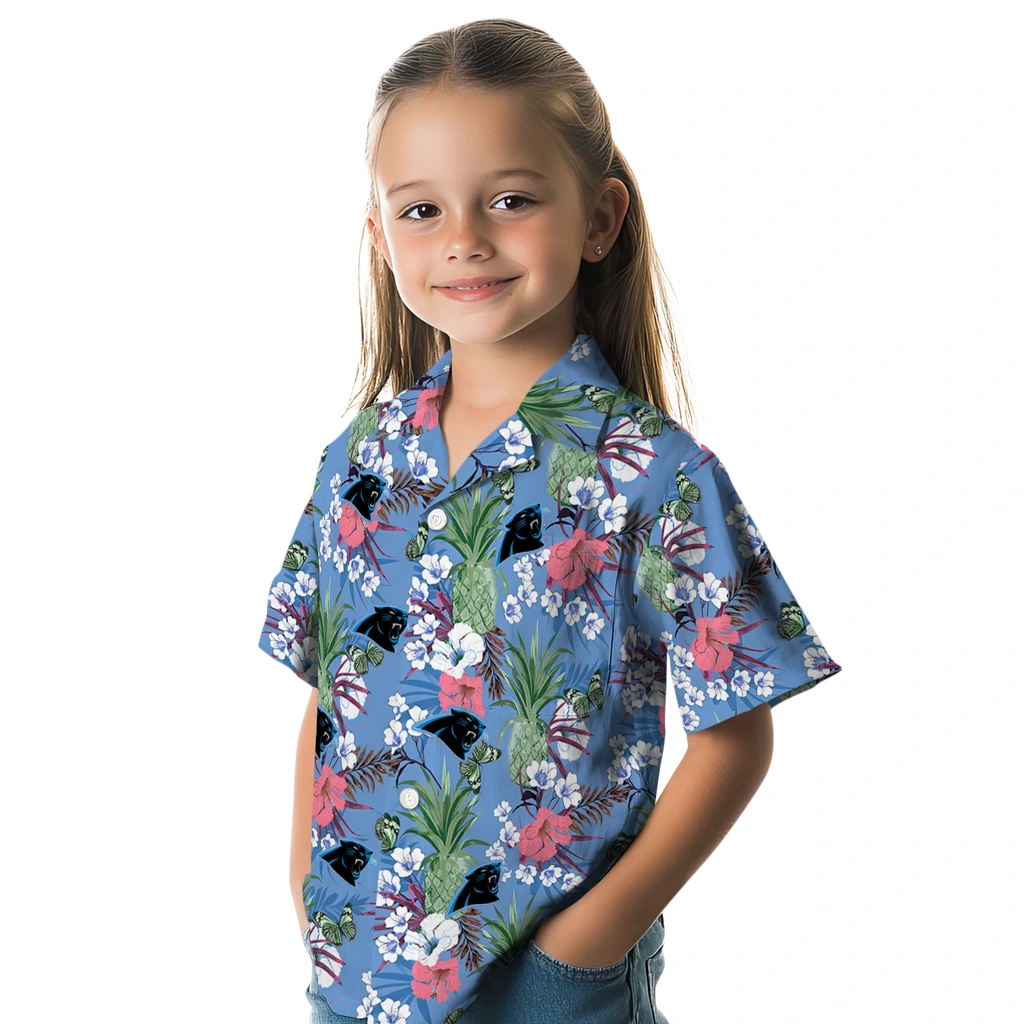Carolina Panthers Hawaiian Shirt - Pineapple Bouquet carolina panthers pineapple bouquet best sky blue hawaiian shirts premium grade