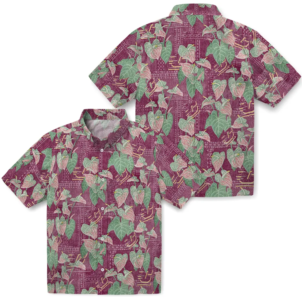 Central Michigan Chippewas Hawaiian Shirt - Anthurium Overlay central michigan chippewas anthurium overlay maroon hawaiian shirts high quality