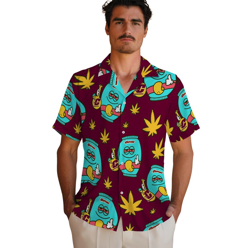 Central Michigan Chippewas Hawaiian Shirt - Chill Vibe central michigan chippewas bong smile maroon hawaiian shirts fashion forward