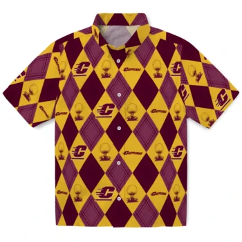 central michigan chippewas balloon plaid maroon hawaiian shirts best selling