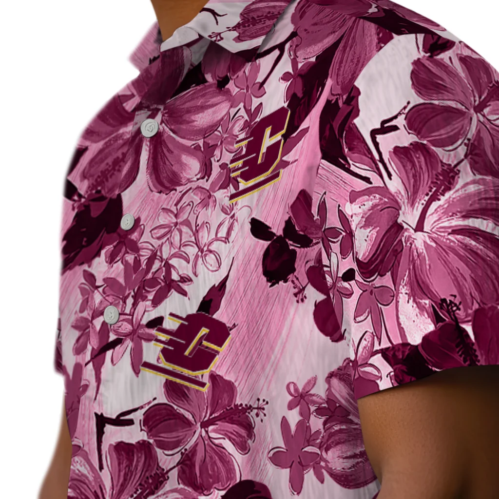 Central Michigan Chippewas Hawaiian Shirt - Hibiscus Arrangement central michigan chippewas hibiscus arrangement maroon hawaiian shirts trendy