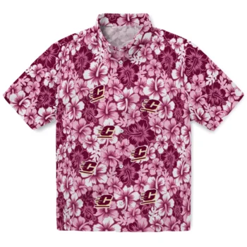 central michigan chippewas hibiscus blooms maroon hawaiian shirts best selling