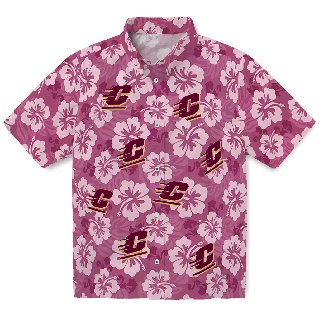 Central Michigan Chippewas Hawaiian Shirt - Hibiscus Cluster central michigan chippewas hibiscus cluster maroon hawaiian shirts best selling