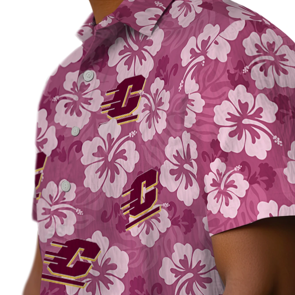 Central Michigan Chippewas Hawaiian Shirt - Hibiscus Cluster central michigan chippewas hibiscus cluster maroon hawaiian shirts trendy