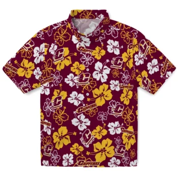 central michigan chippewas hibiscus bloom maroon hawaiian shirts best selling