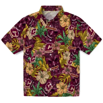 central michigan chippewas tiki jungle maroon hawaiian shirts best selling