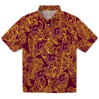 central michigan chippewas leaf outline maroon hawaiian shirts best selling