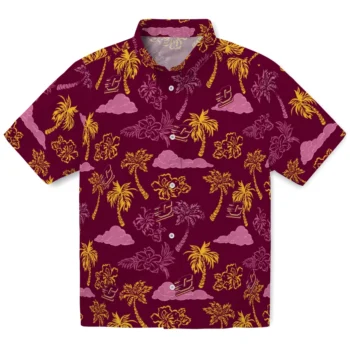 central michigan chippewas palm and clouds maroon hawaiian shirts best selling