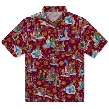 central michigan chippewas simpsons christmas maroon hawaiian shirts best selling