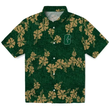 charlotte 49ers hibiscus petals green hawaiian shirts best selling