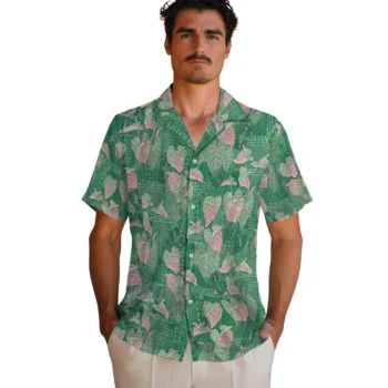 charlotte 49ers anthurium overlay green hawaiian shirts fashion forward