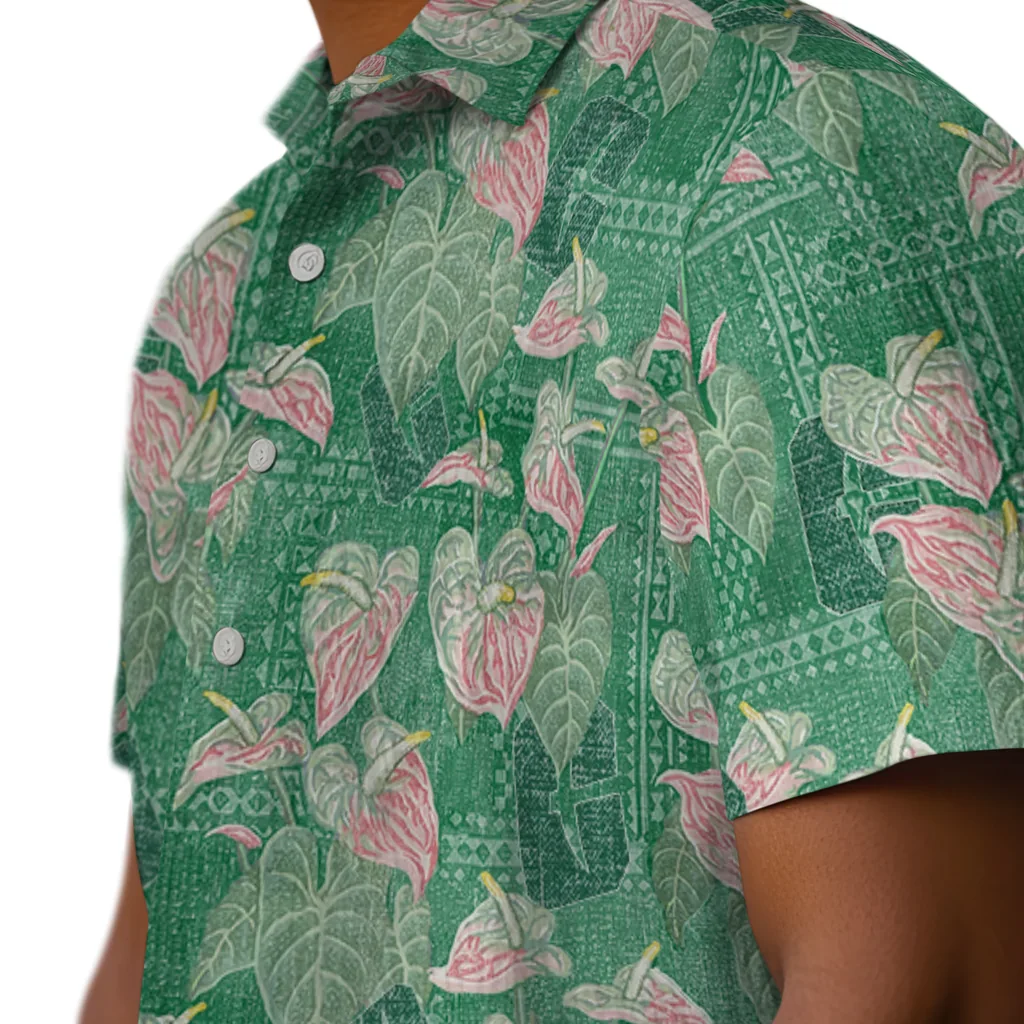 Charlotte 49ers Hawaiian Shirt - Anthurium Overlay charlotte 49ers anthurium overlay green hawaiian shirts trendy