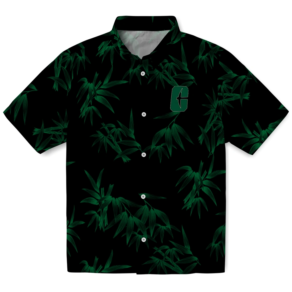 Charlotte 49ers Hawaiian Shirt - Bamboo Branches charlotte 49ers bamboo branches green black hawaiian shirts best selling