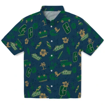 charlotte 49ers beach vibe navy hawaiian shirts best selling