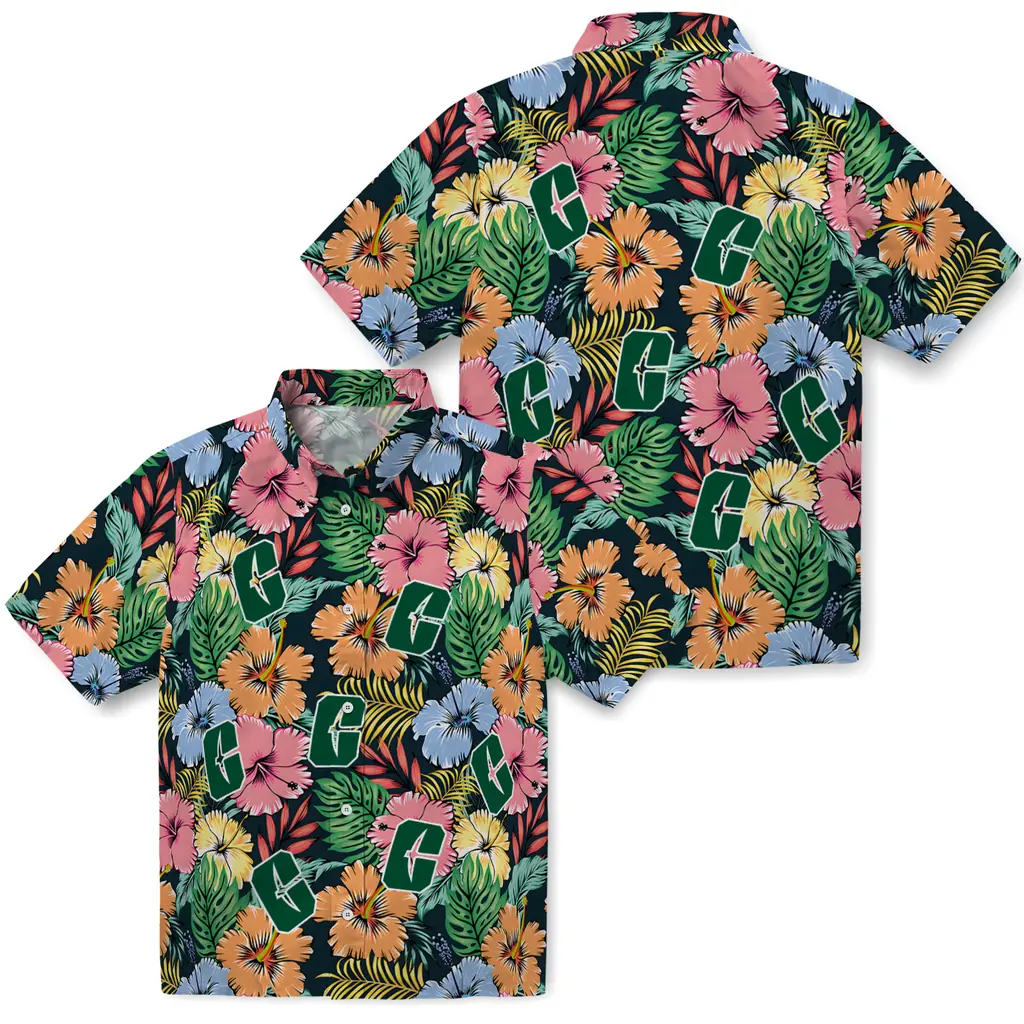 Charlotte 49ers Hawaiian Shirt - Brilliant Hibiscus Garden charlotte 49ers brilliant hibiscus garden hawaiian shirts high quality