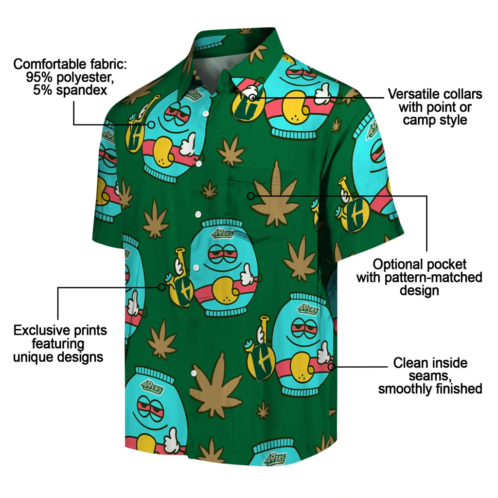 Charlotte 49ers Hawaiian Shirt - Chill Vibe charlotte 49ers bong smile green hawaiian shirts new arrival