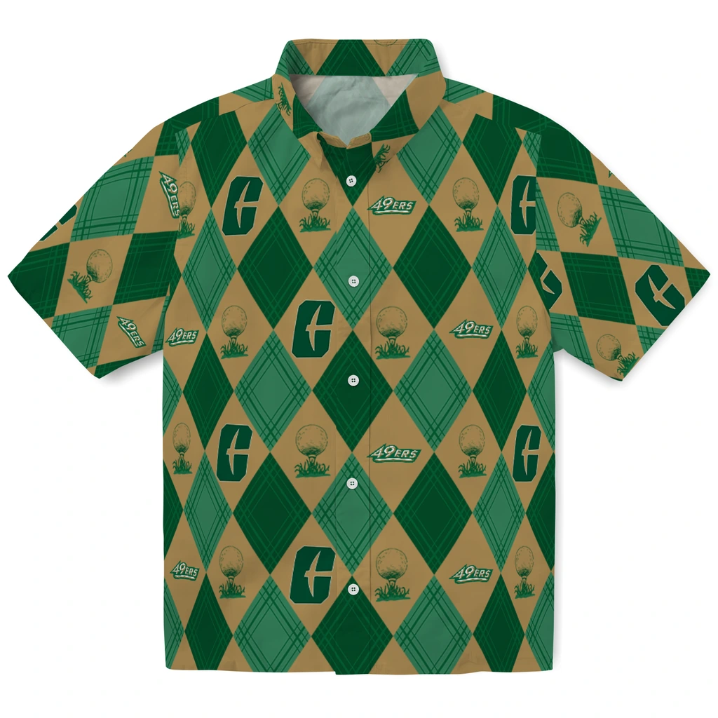 Charlotte 49ers Hawaiian Shirt - Golfing Plaid charlotte 49ers balloon plaid green hawaiian shirts best selling