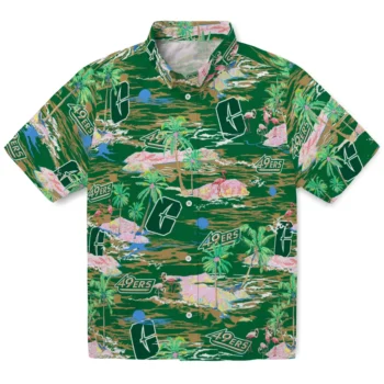 charlotte 49ers flamingo retreat green hawaiian shirts best selling